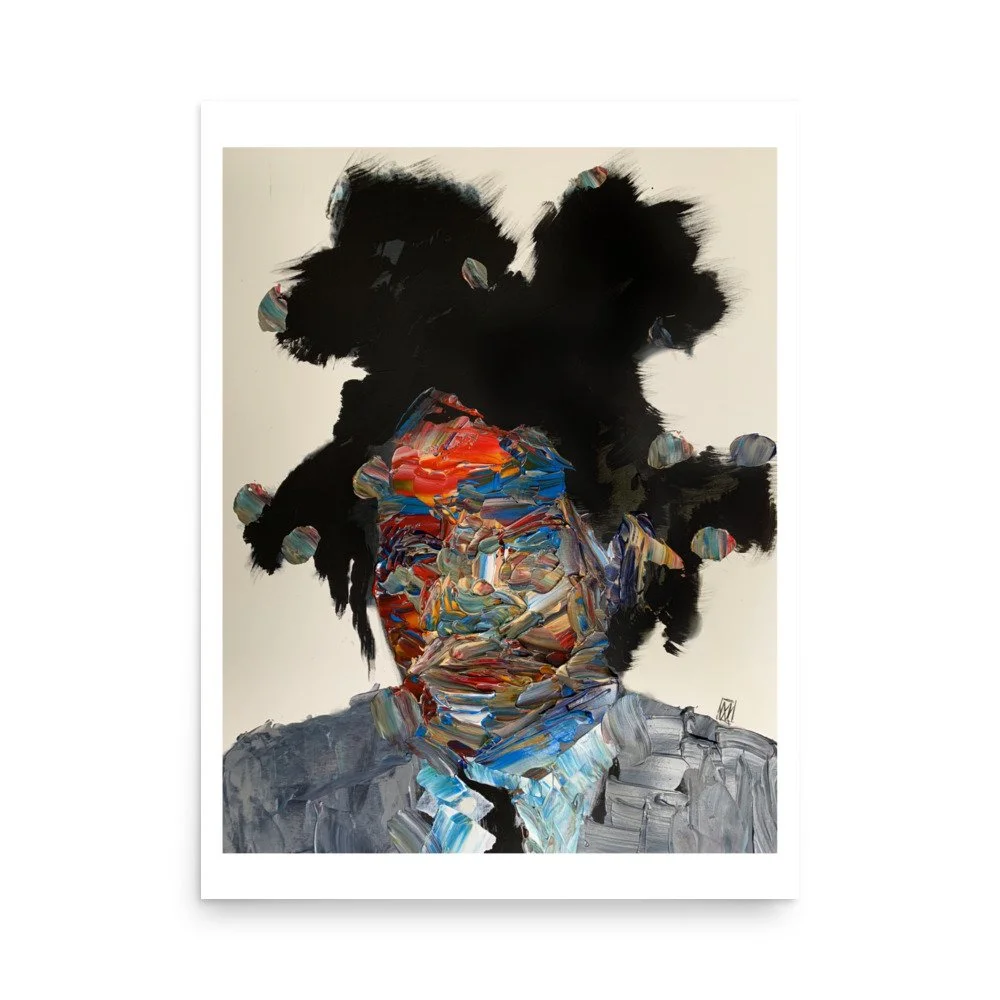 Abstract Jean Michel Basquiat Contemporary Portrait Warhol