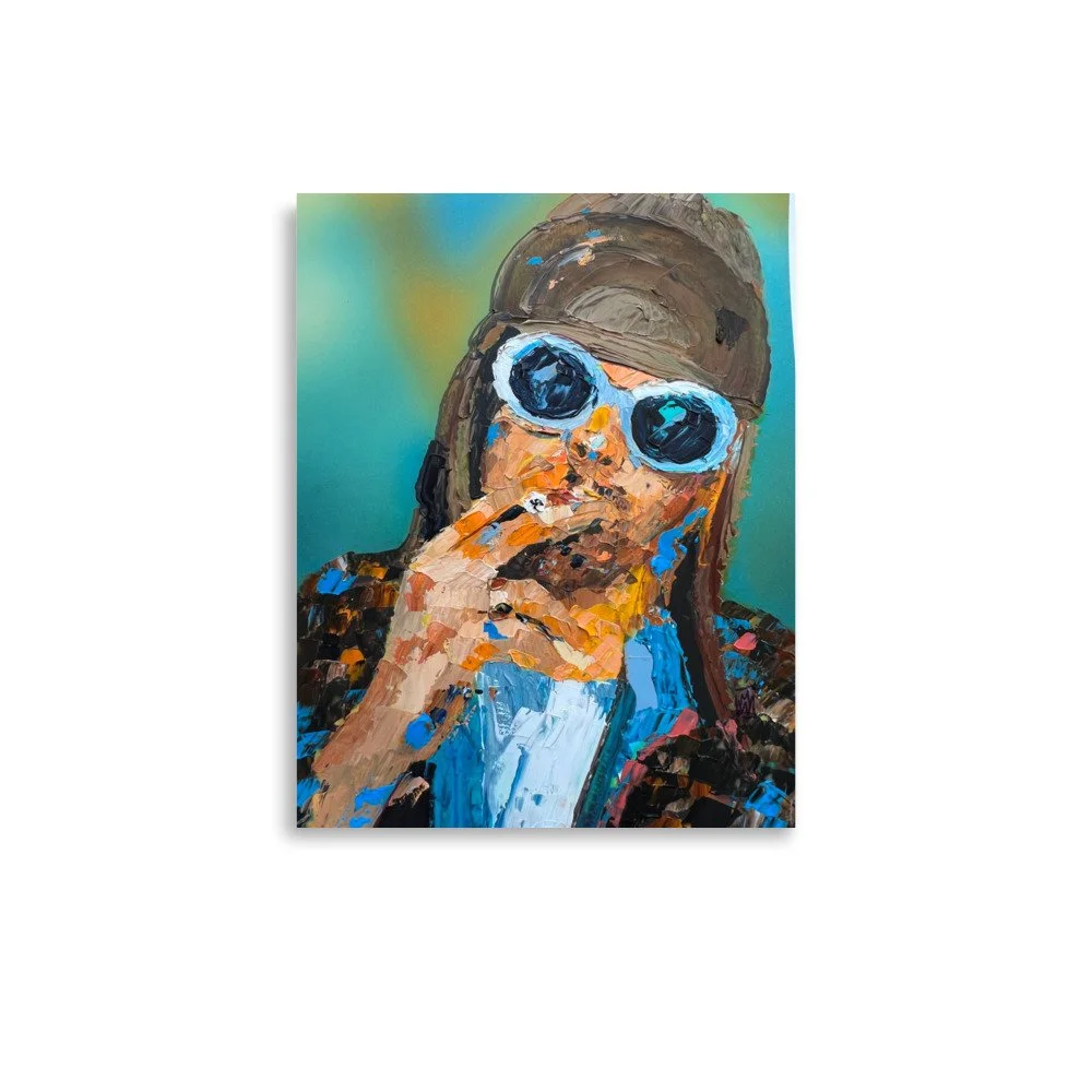 Original Smoking Kurt Cobain Nirvana Limited Art Print Wall Poster