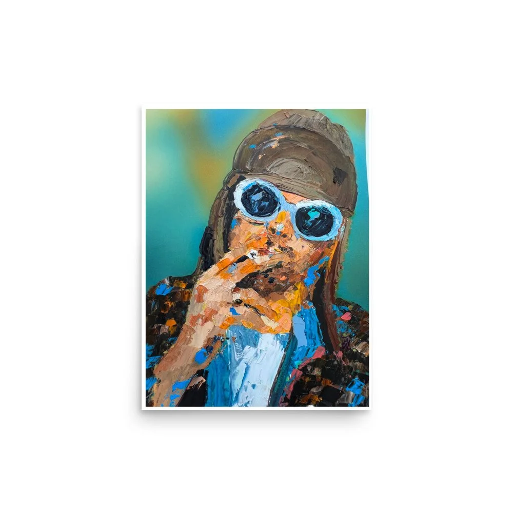 Original Smoking Kurt Cobain Nirvana Limited Art Print Wall Poster