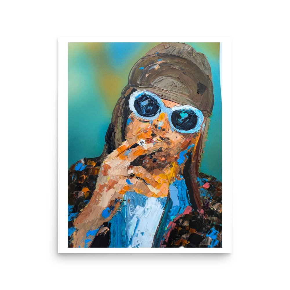 Original Smoking Kurt Cobain Nirvana Limited Art Print Wall Poster