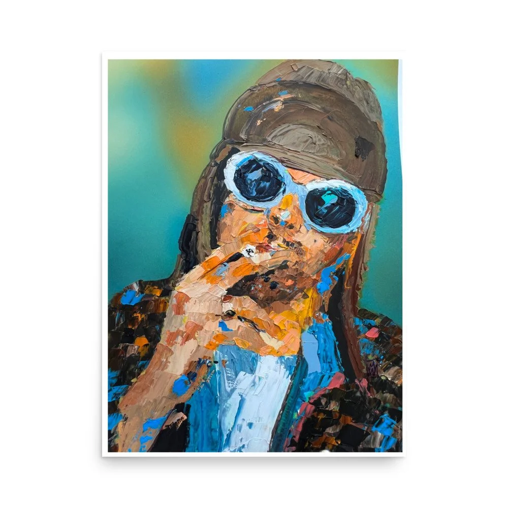 Original Smoking Kurt Cobain Nirvana Limited Art Print Wall Poster