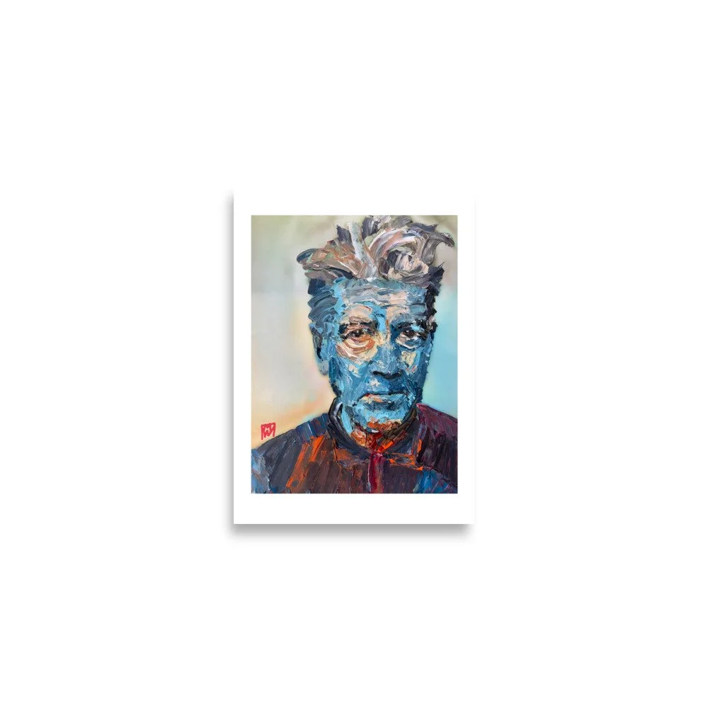 David Lynch Impasto Expressionist Portrait Print Wall Art Poster