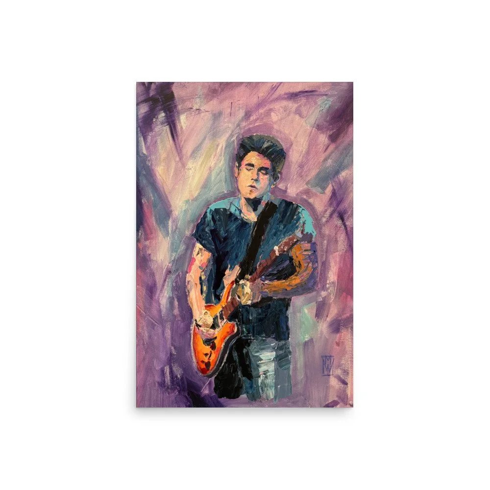 John Mayer 'Playing Purple' Wall Art Impasto Poster Print Mike