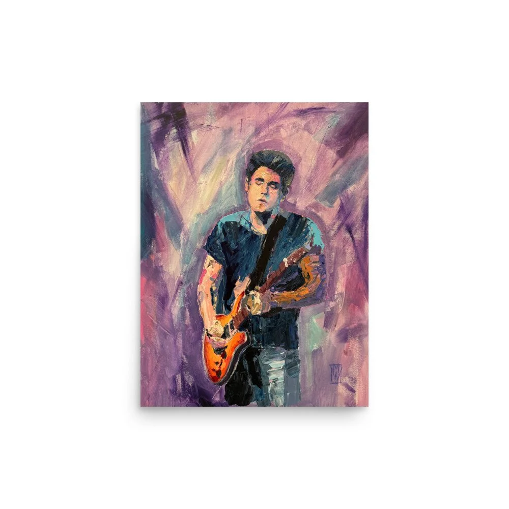 John Mayer 'Playing Purple' Wall Art Impasto Poster Print Mike