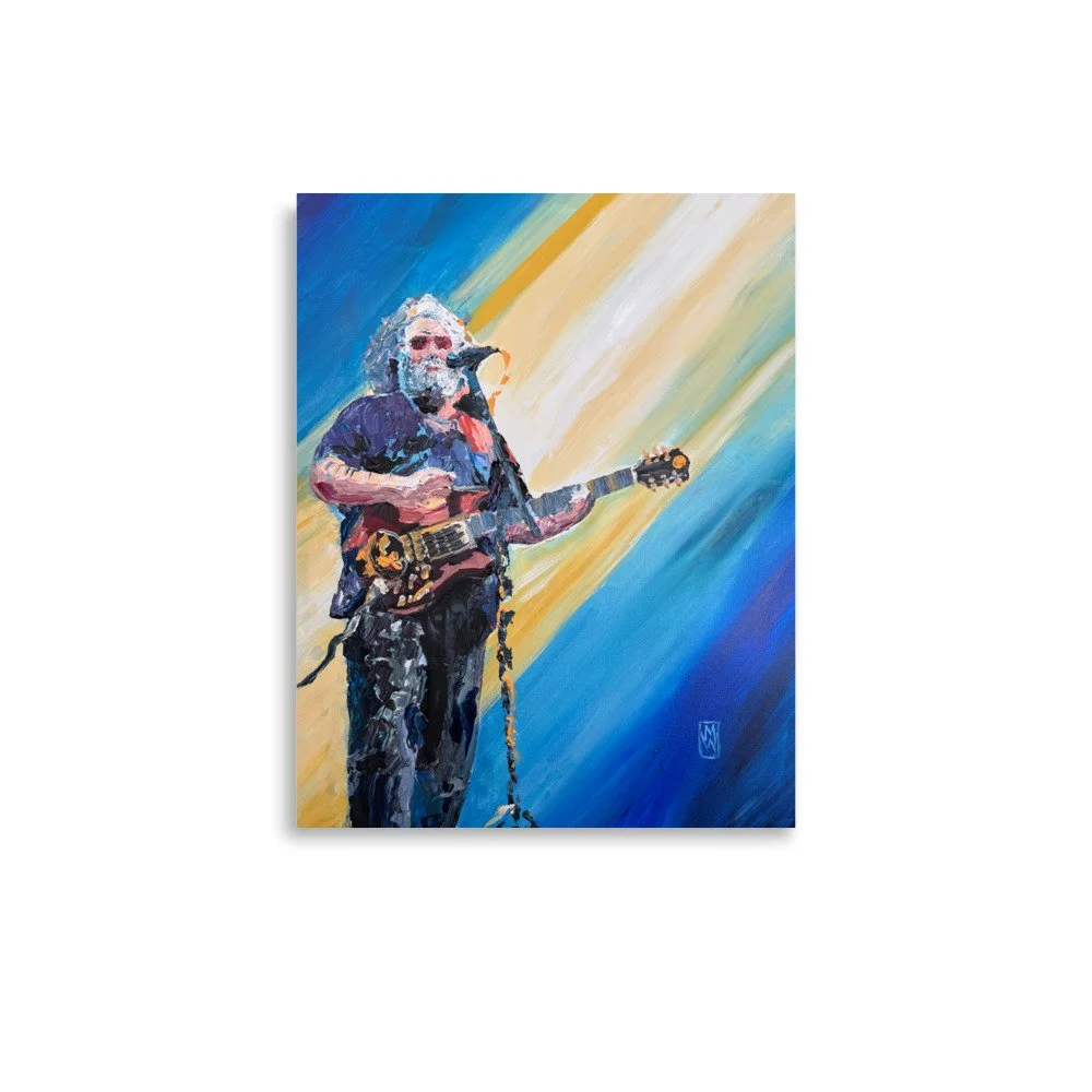 Jerry Garcia with Tiger Impasto Painting Wall Art Poster Print