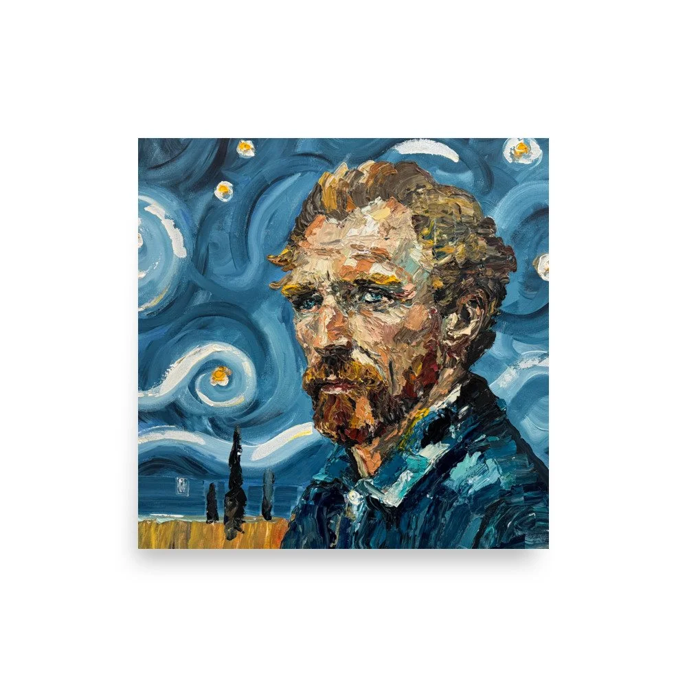 Original Impasto Vincent Van Gogh Portrait Wall Art Print Poster