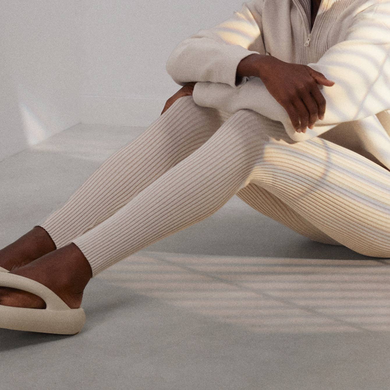 Lunya: Cozy Cotton Silk Ribbed Legging - Calm Tan — NAHARA HEALING