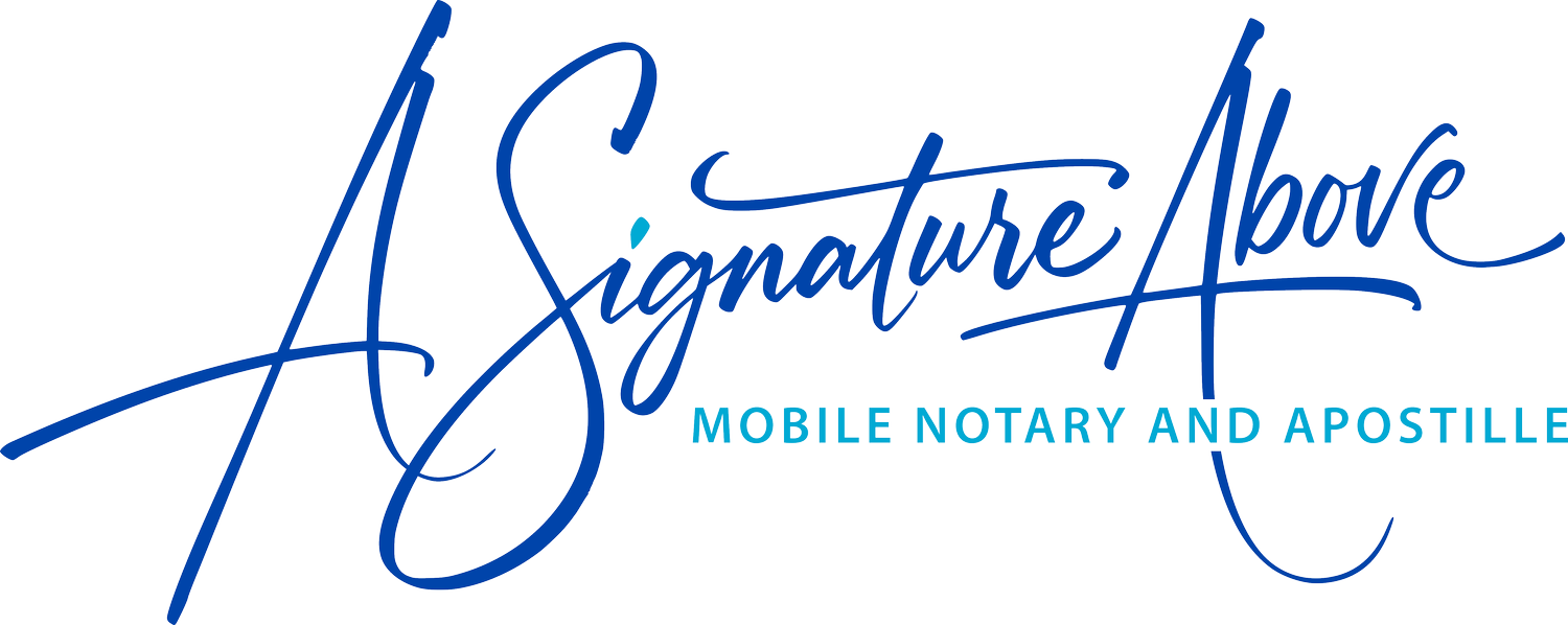 A Signature Above Mobile Notary and Apostille