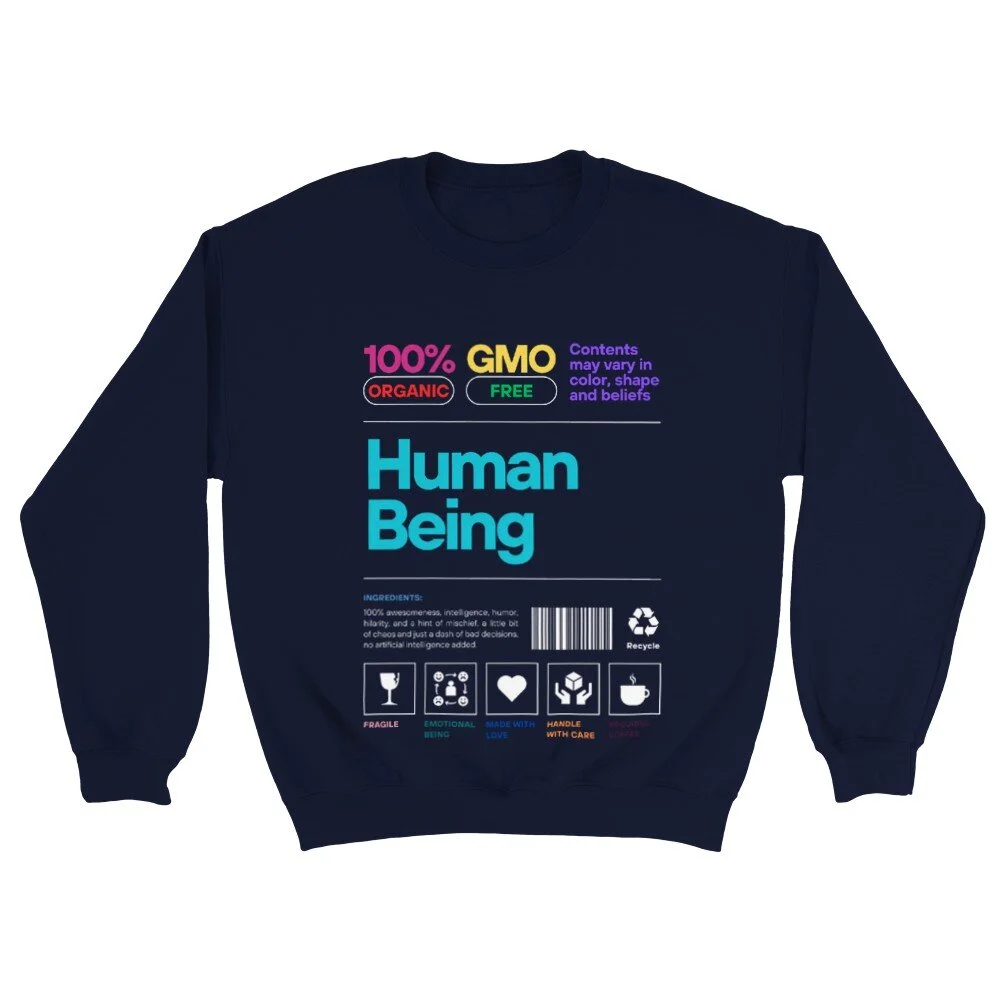 100 Human Being Classic Unisex Crewneck Sweatshirt The Conscious Link