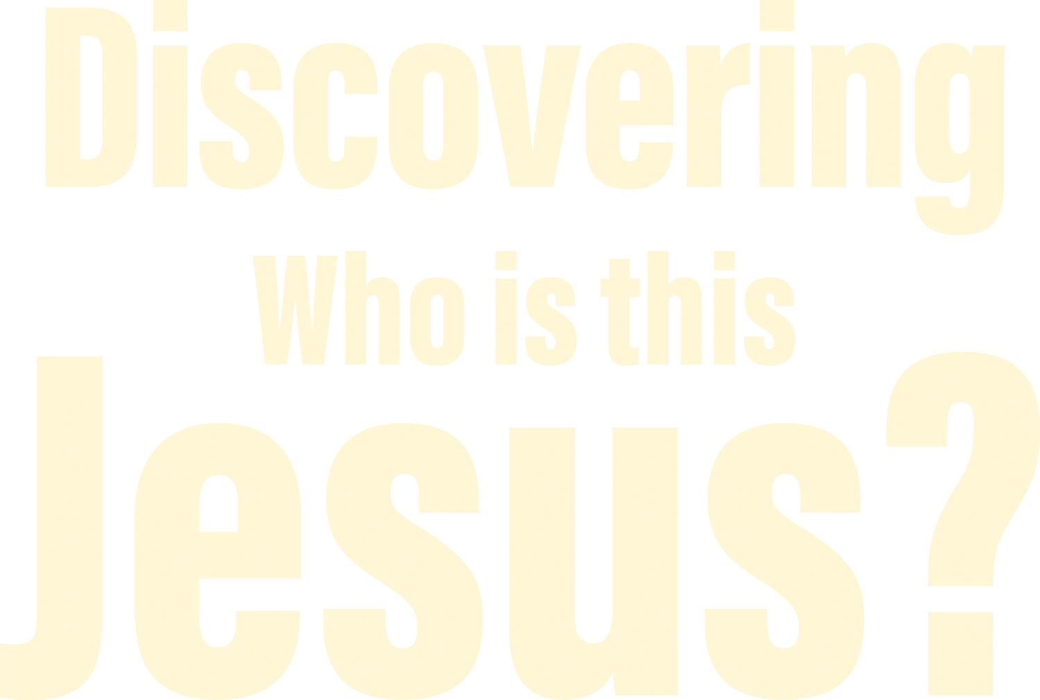 Discovering Who is this Jesus?
