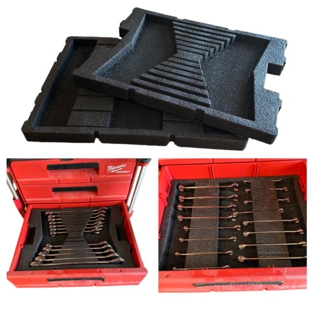 Milwaukee 15pc Flex Head Ratcheting Combination Wrench Set tool storage  [Kaizen Foam] —Kaizen Foam Inserts Milwaukee Tool Inserts [kaizen foam]