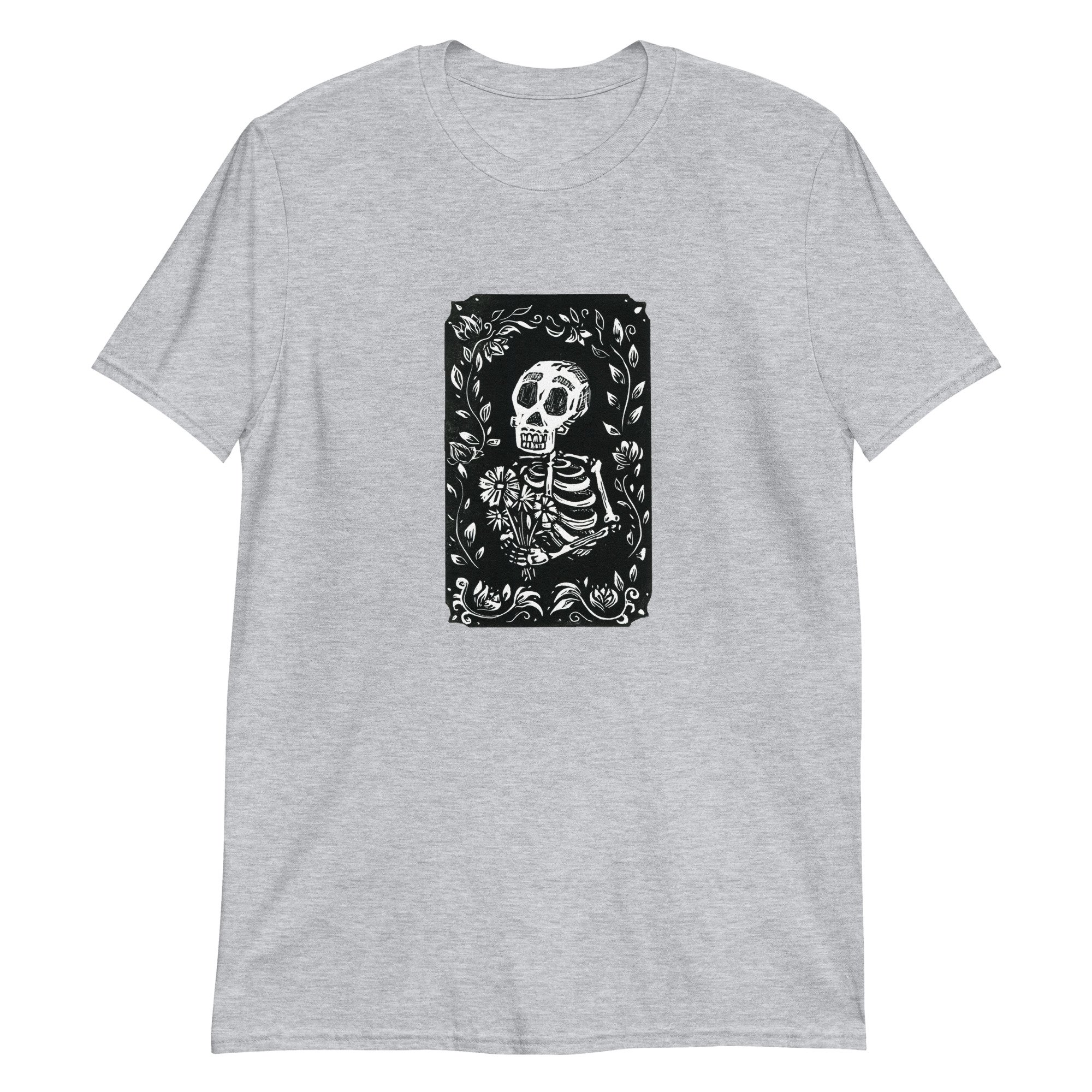 Skeleton Holding Flowers Short-Sleeve Unisex T-Shirt — China Jones