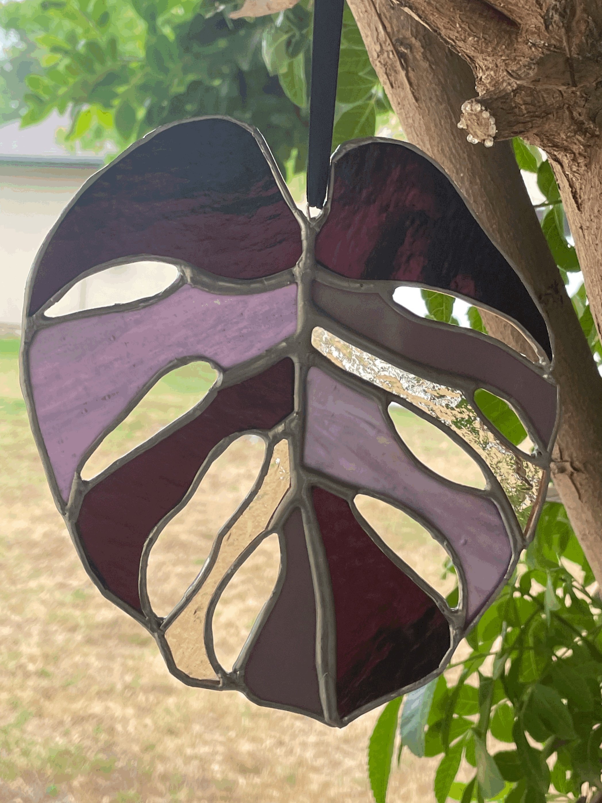 How to Make Monstera Leaf Stained Glass Sun Catcher
