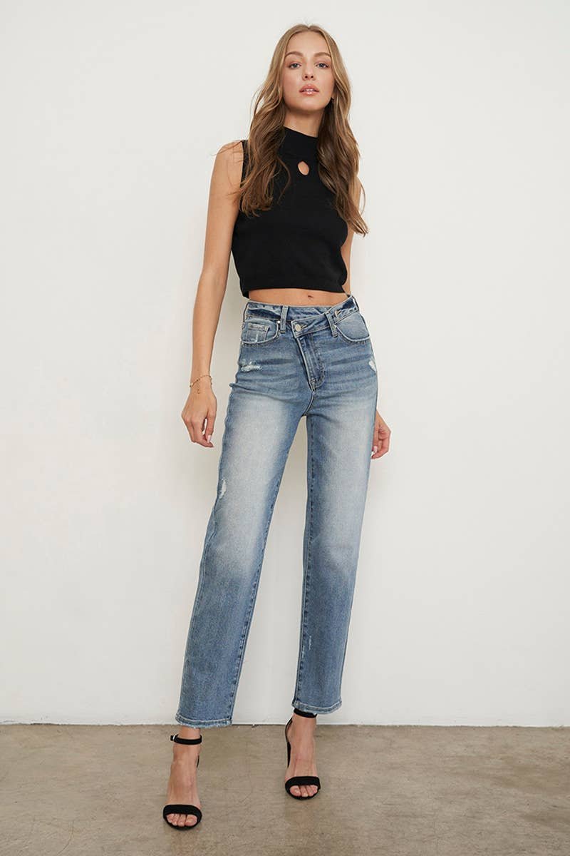 Crossover Girlfriend Ankle Jeans — Brass Velvet Trading Co.