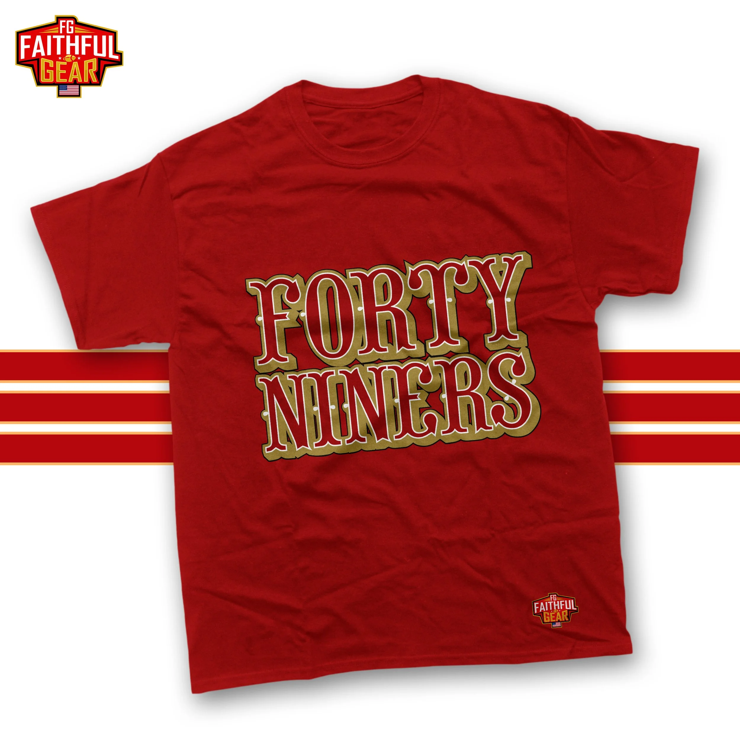 Niner Red & Gold Faithful Shirt Niner Red & Gold Faithful Shirt