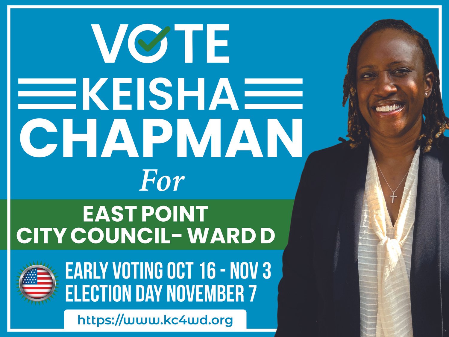 Vote Keisha Chapman City Council - Ward D