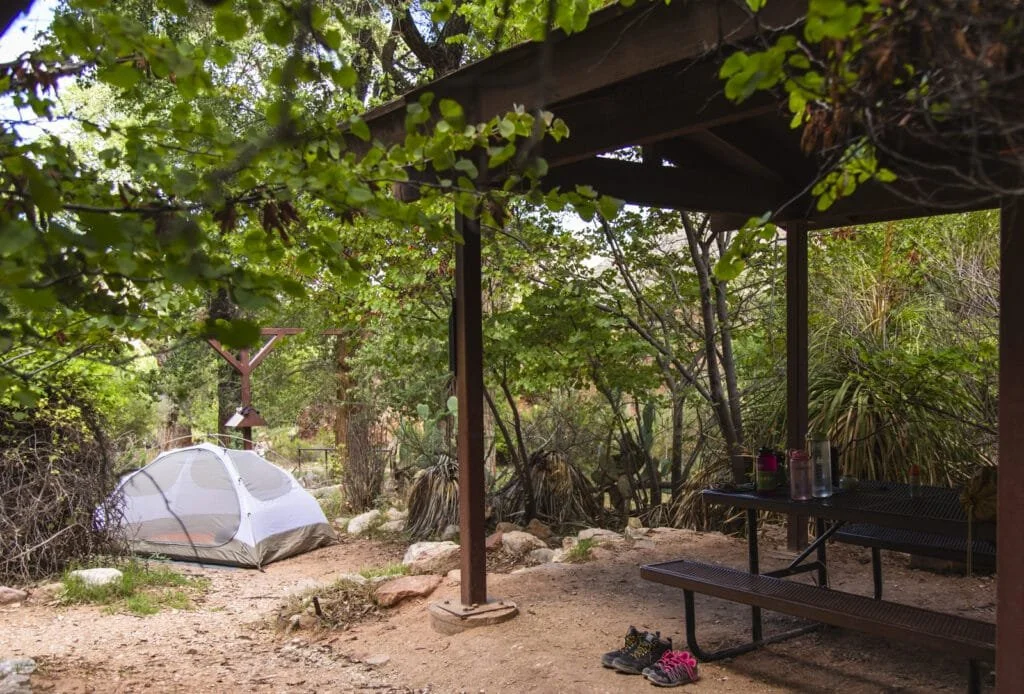 Campsite at Indian Gardens in the Grand Canyon