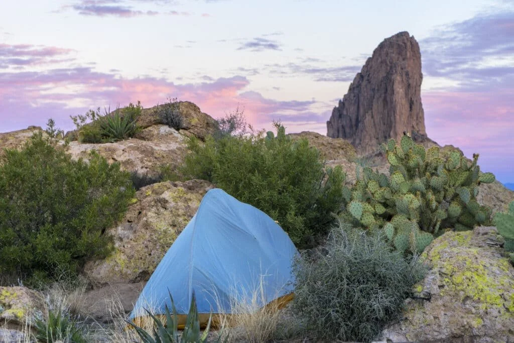 Epic Camp spot with views of Weavers Needle