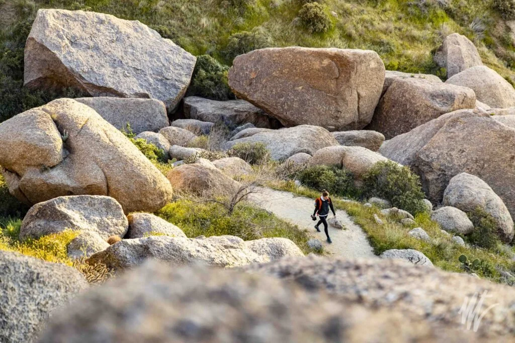 A girl on a hike of tom's thumb in the McDowell Mountain in Arizona