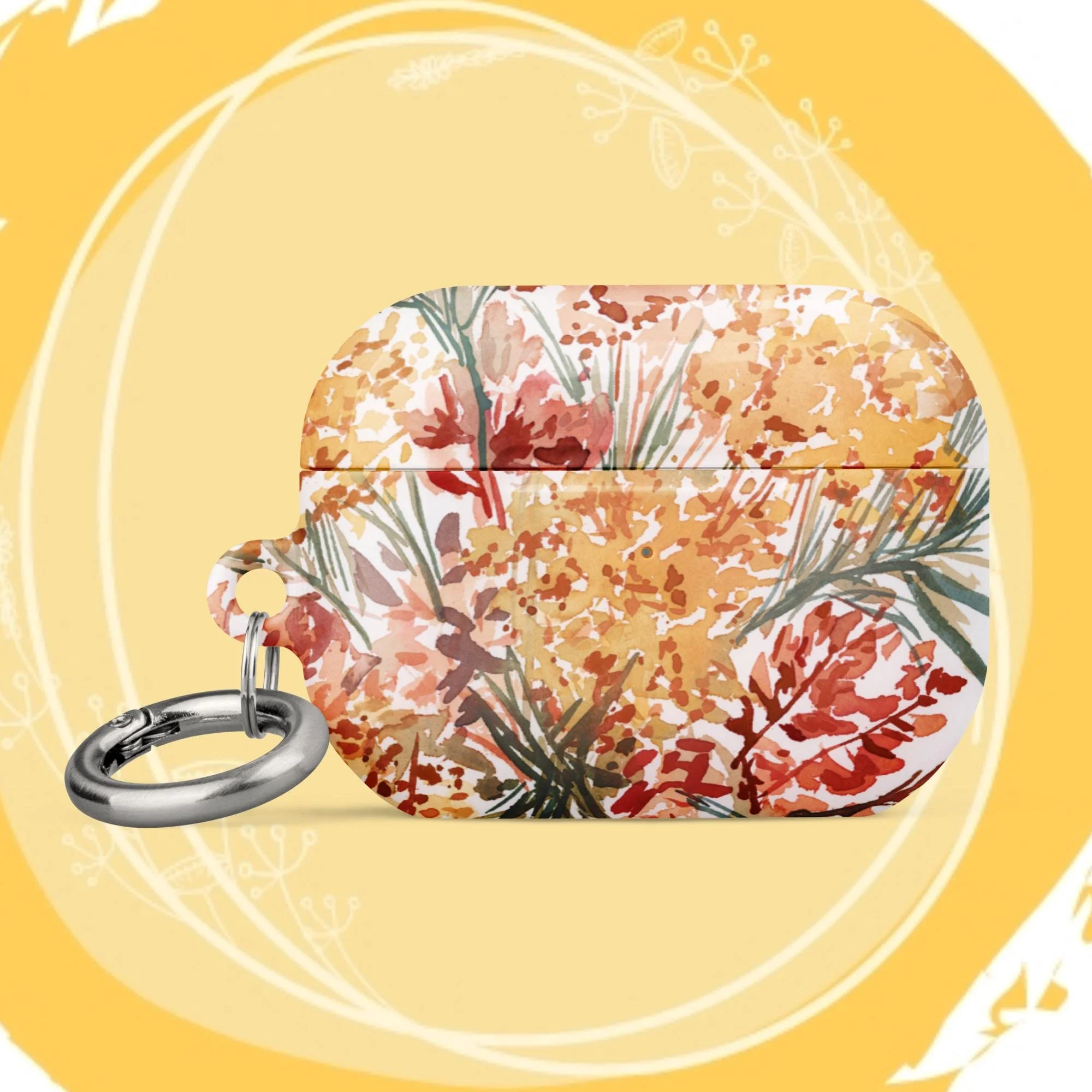 Peach & Yellow Floral AirPods Case — Stacia's Studio