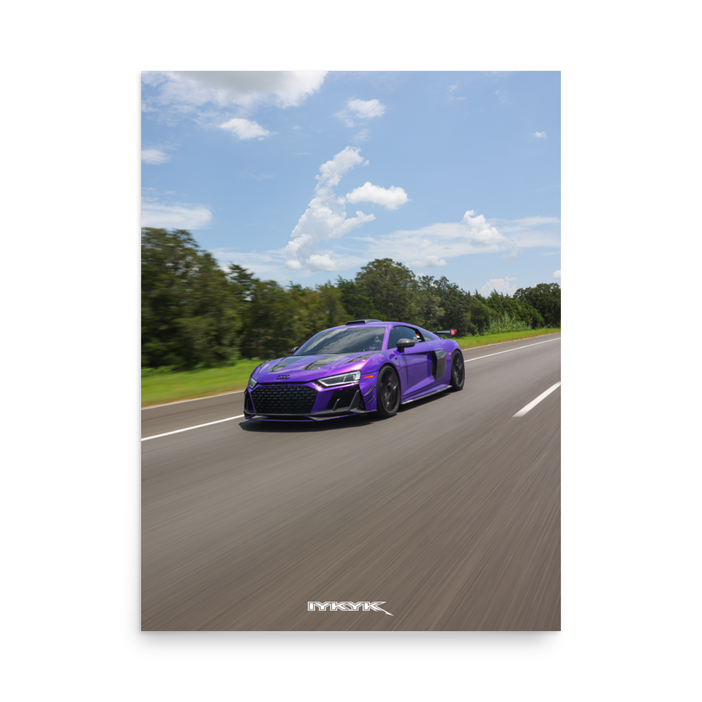 Purple Audi R8 Poster — IYKYK Garage
