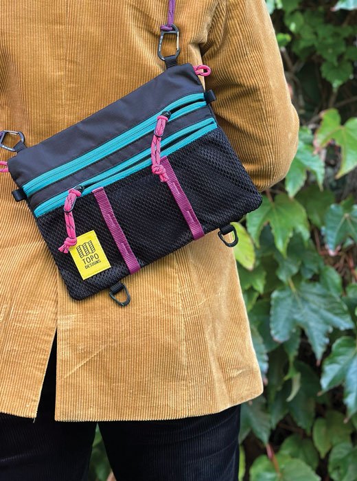 Topo Designs Mountain Accessory Shoulder Bag 100 recycled nylon crossbody bag 1.4 litre capacity The Future is Unridden