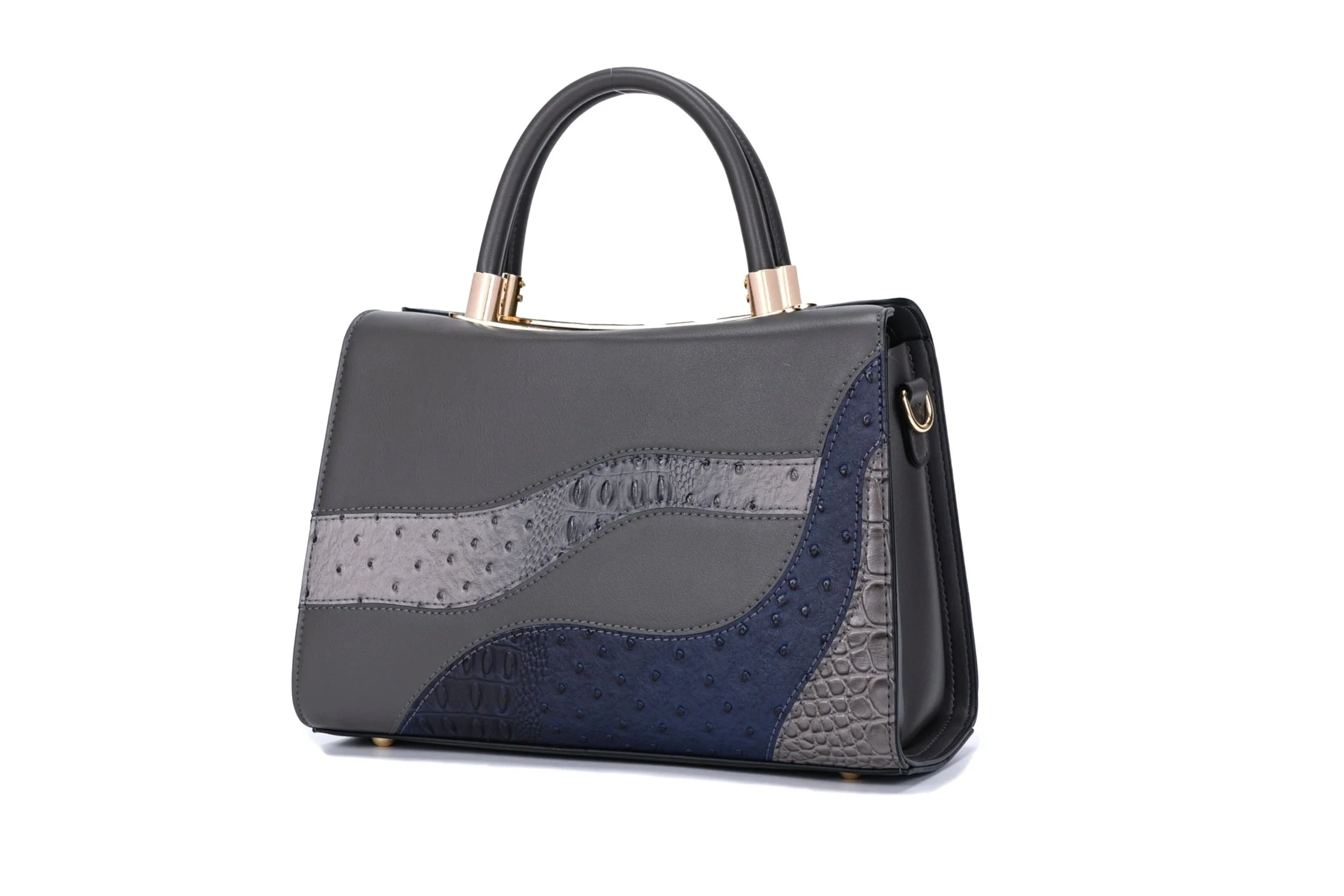 Textured Patchwork Handbag – Stylish and Distinctive Design — MERONSI