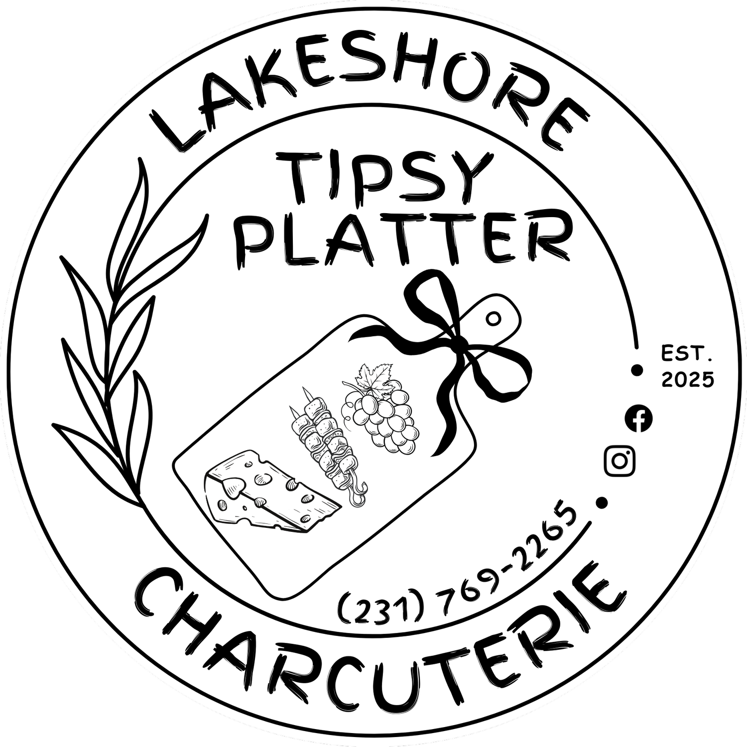 Lakeshore Tipsy Platter Mobile Charcuterie Cart