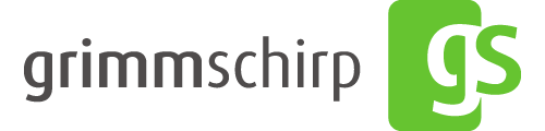 Grimm Schirp GmbH Logo Weiß für transparenten Hintergrund
