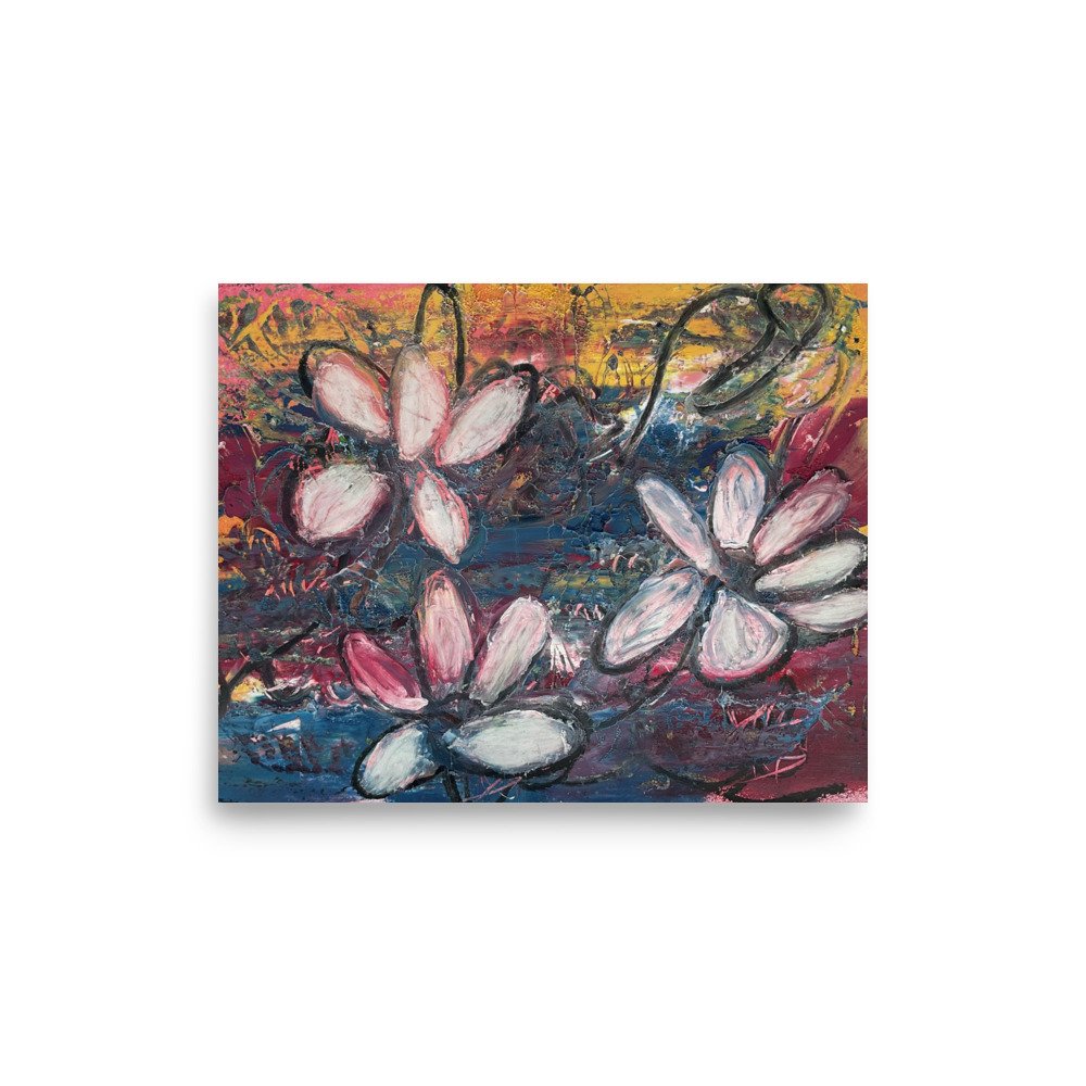 油彩　肉筆 ✴️ 風景画【ラファンドレ】「Wild flowers」イタリア画家 Wild Wild Flowers Print — Gabrielle Sabri Art