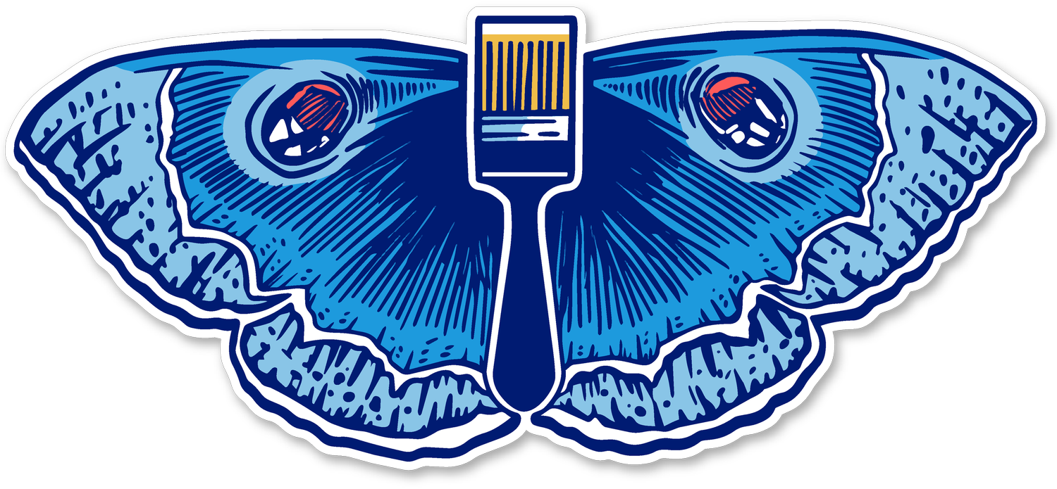 Blue Moth Painting