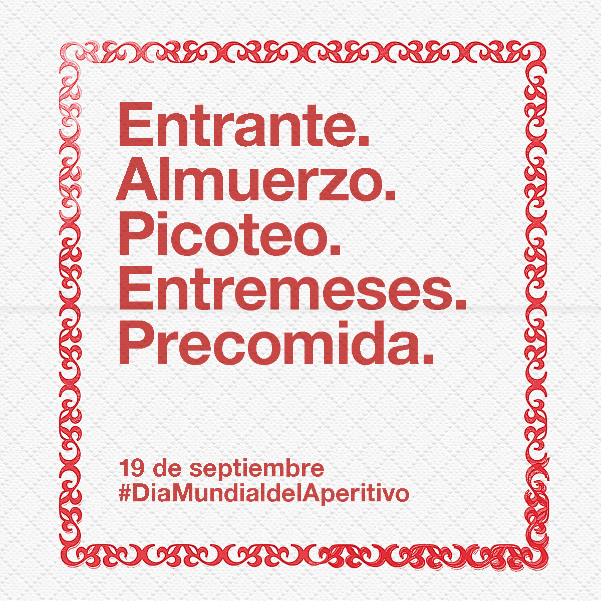 Nombres del aperitivo