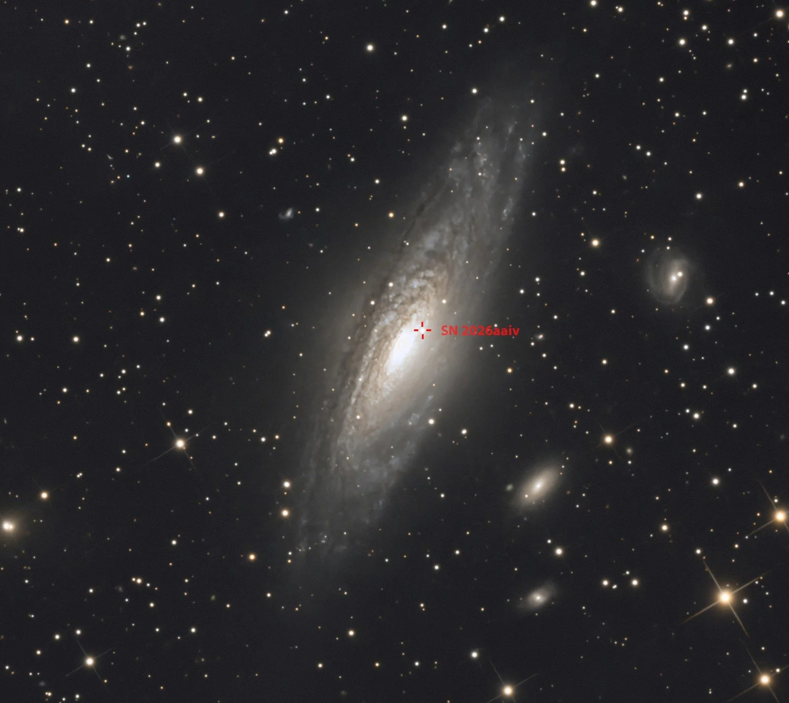 NGC 7331 with supernova SN 2026aaiv