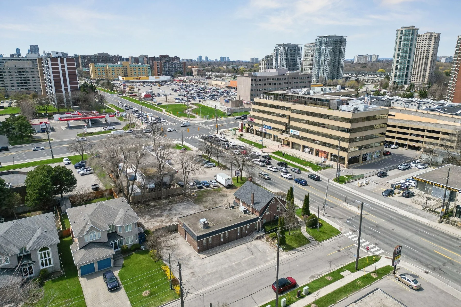 4023 Sheppard Ave East — Aerial Corner View