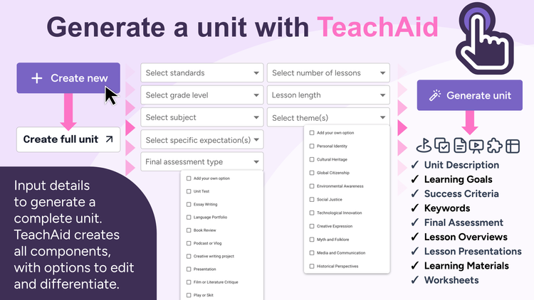 Click to view Generate a unit with TeachAid PDF
