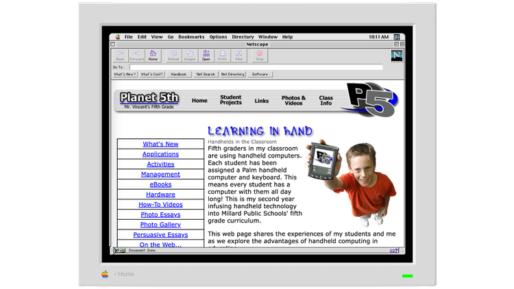 Screenshot of Learning in Hand October 2003