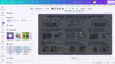 Animation showing an infographic edited with Magic Layers