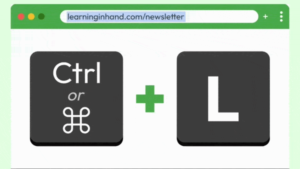 Animation of Control/Command + L keys