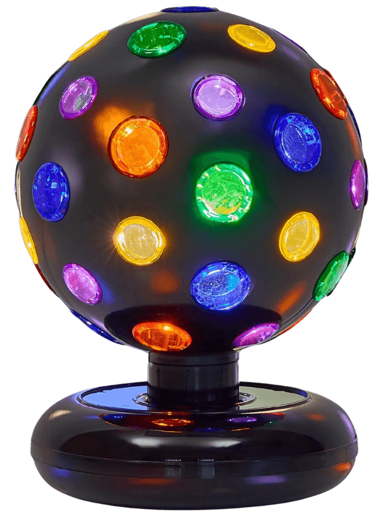 Plastic rotating disco ball