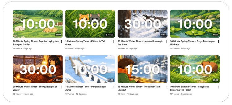 Timer thumbnails