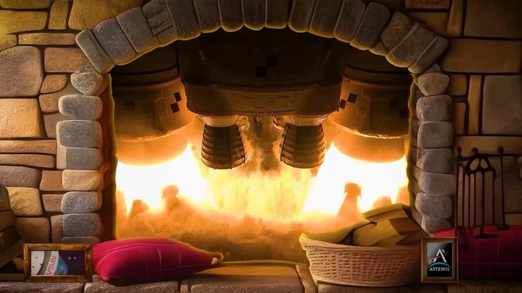 Screenshot from the NASA Rocket Engine Fireplace