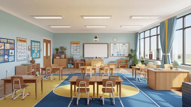 School Day empty classroom image