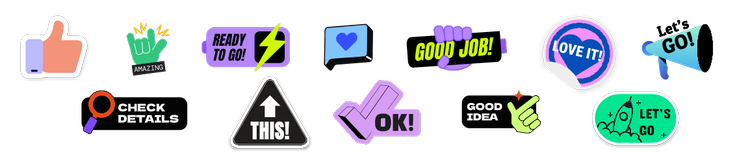 Assortment of sticker building blocks