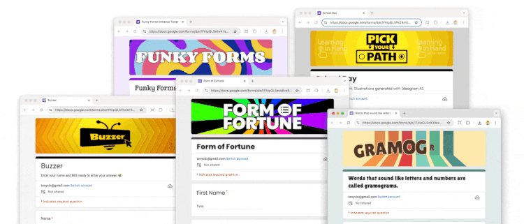 5 animated Google Forms headers