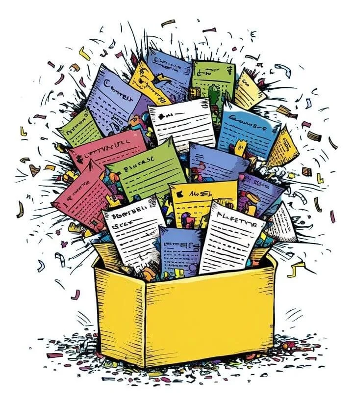 Inbox overflowing with newsletters
