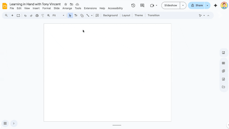 Demo dividing slides into four sections