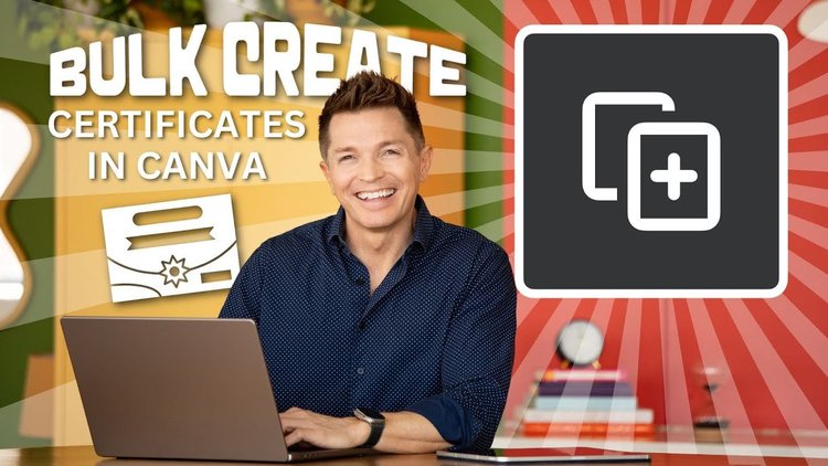 YouTube Thumbnail: Bulk Create Certificates in Canva