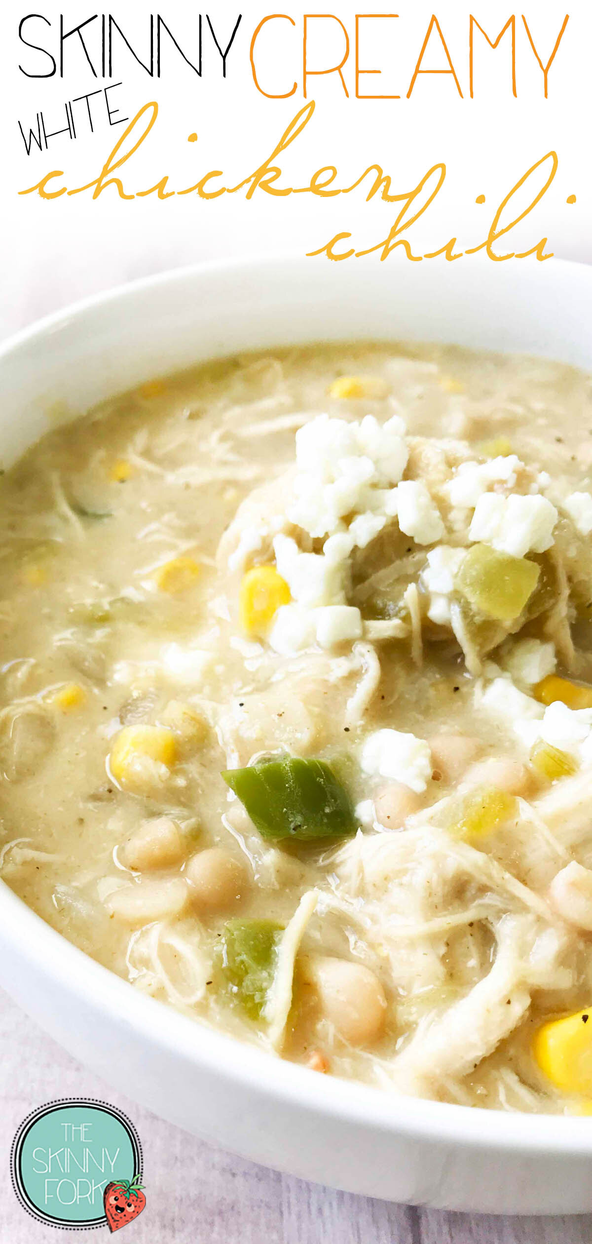 Skinny Creamy White Chicken Chili