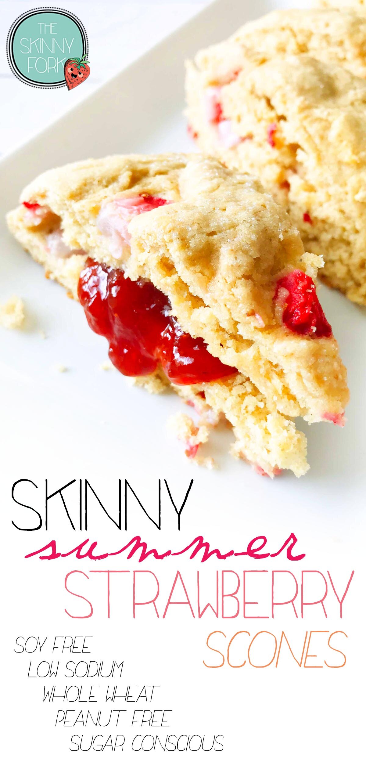 Skinny Summer Strawberry Scones