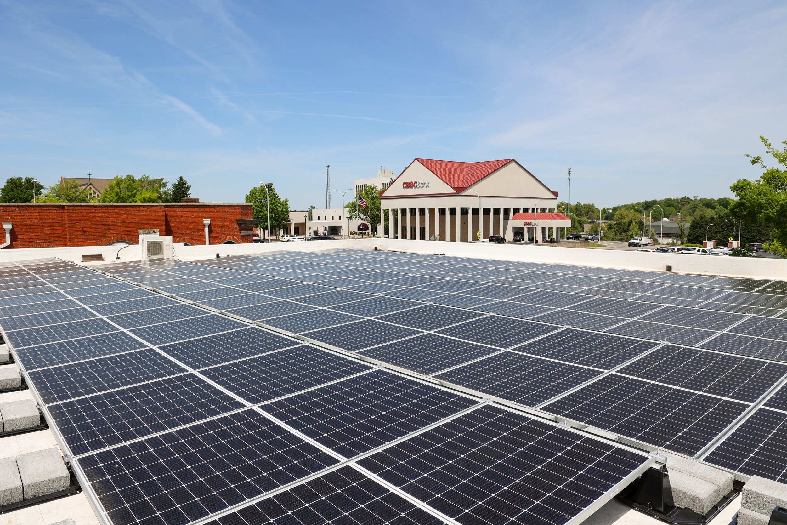 Solar panels on coffeehouse